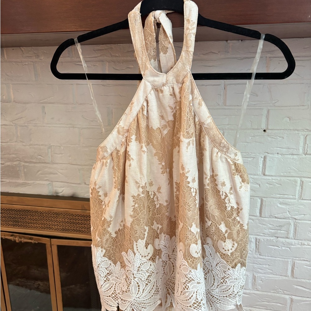 Elegant Lace Halter Top